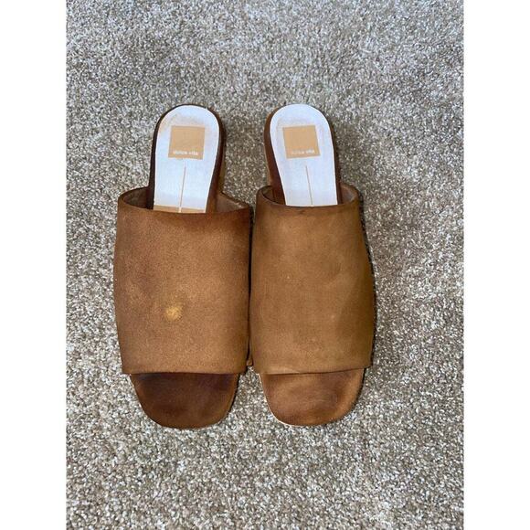 Dolce Vita DORADO Women’s Saddle Brown Suede Clog Sandals MSRP $120 SZ 8 slip on - Picture 5 of 5